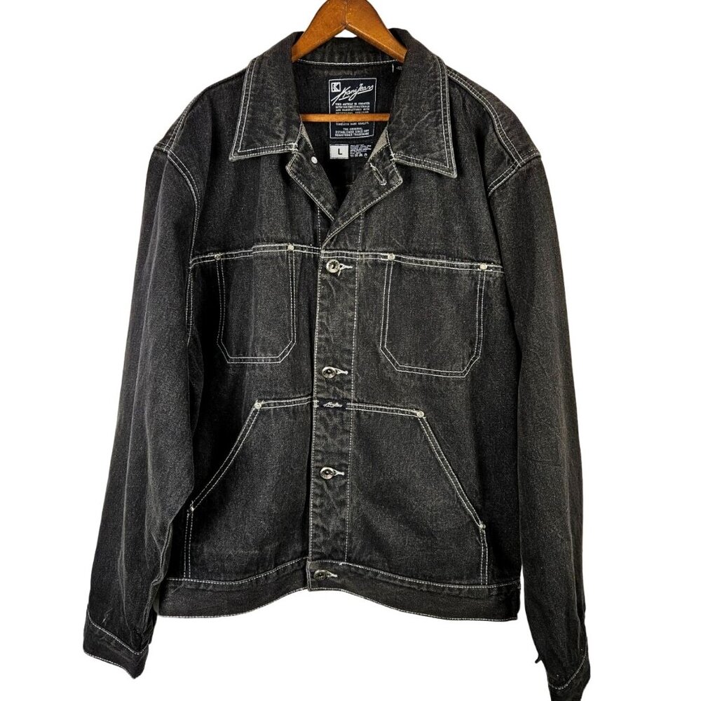 Vintage Kani Jeans Denim Jean Jacket Mens Size L Streetwear Hip Hop 90s Tupac